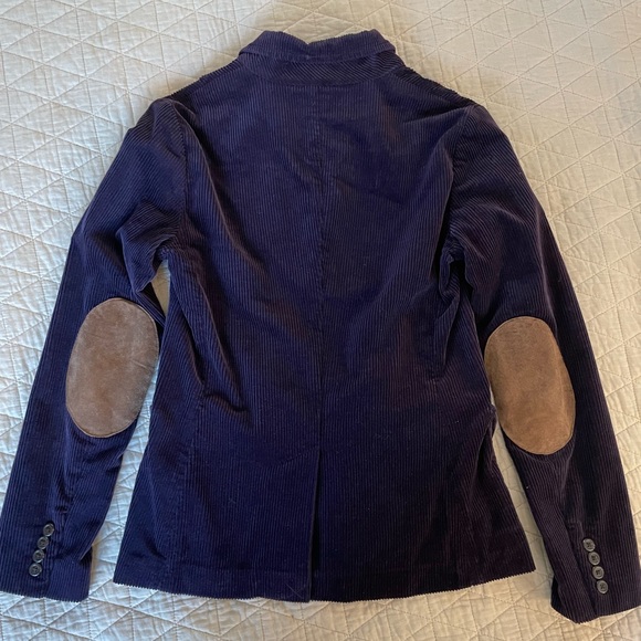 RUGBY RALPH LAUREN Suede Elbow Patch Soft Corduroy 3-button Blazer In Purple 2 - Picture 6 of 6